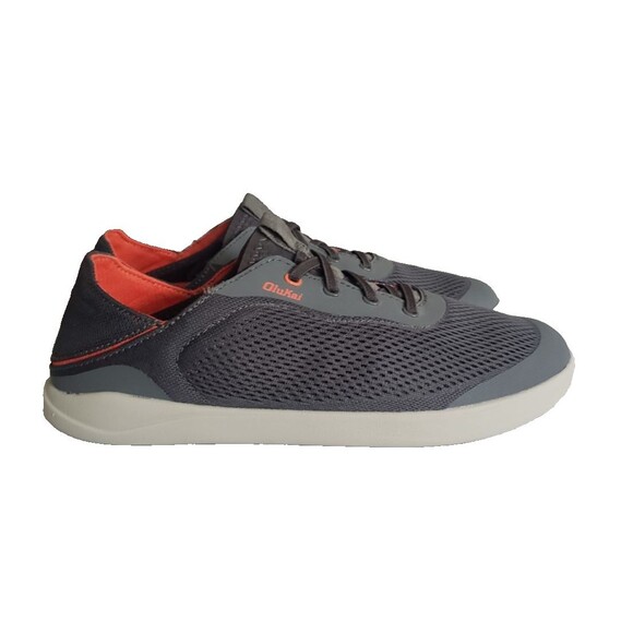 OluKai Moku Pae Boat Shoes Men\'s Size 9 Gray/Orange Quick-Dry Mesh main image 11